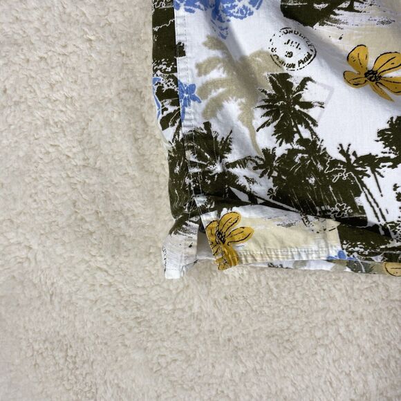 HB Harbor Bay Shirt Mens 4XL Tan Hawaiian Palm Short Sleeve Button Pocket Tropic - Picture 8 of 14